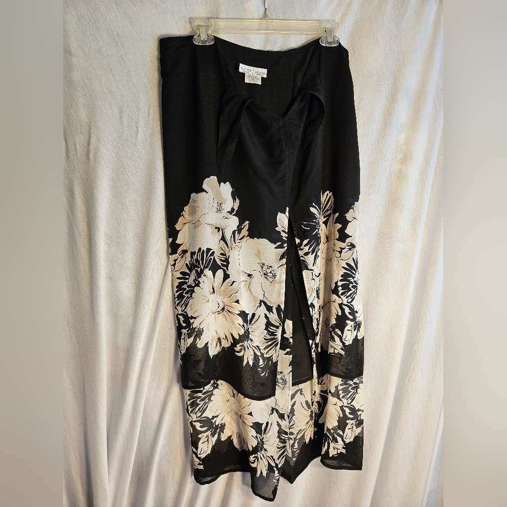 Floral Black and White Dress